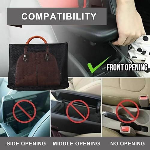 Miniatura 4 de 2 bolsillos de malla para almacenamiento de automóvil entre dos asientos, organizador de almacenamiento colgante para automóvil, barrera de malla