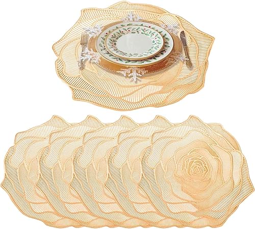 Miniatura 6 de GIVERARE Juego de 4 manteles individuales redondos de vinilo resistentes al calor, 15 pulgadas, antideslizantes, lavables, de PVC, fáciles de A