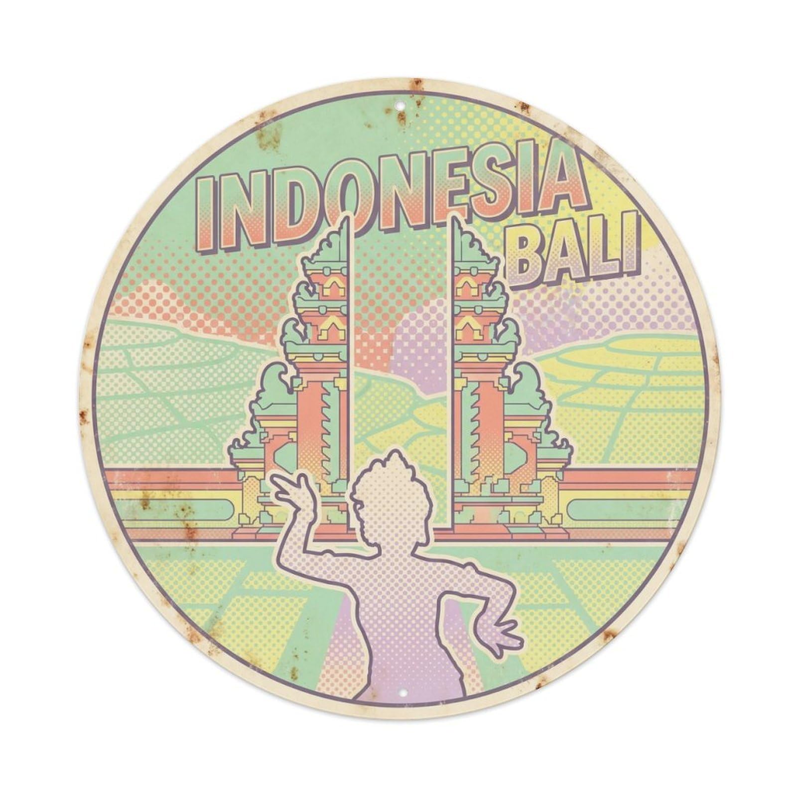 Indonesia Bali Beach Destination Seaside Coast Metal Tin Sign