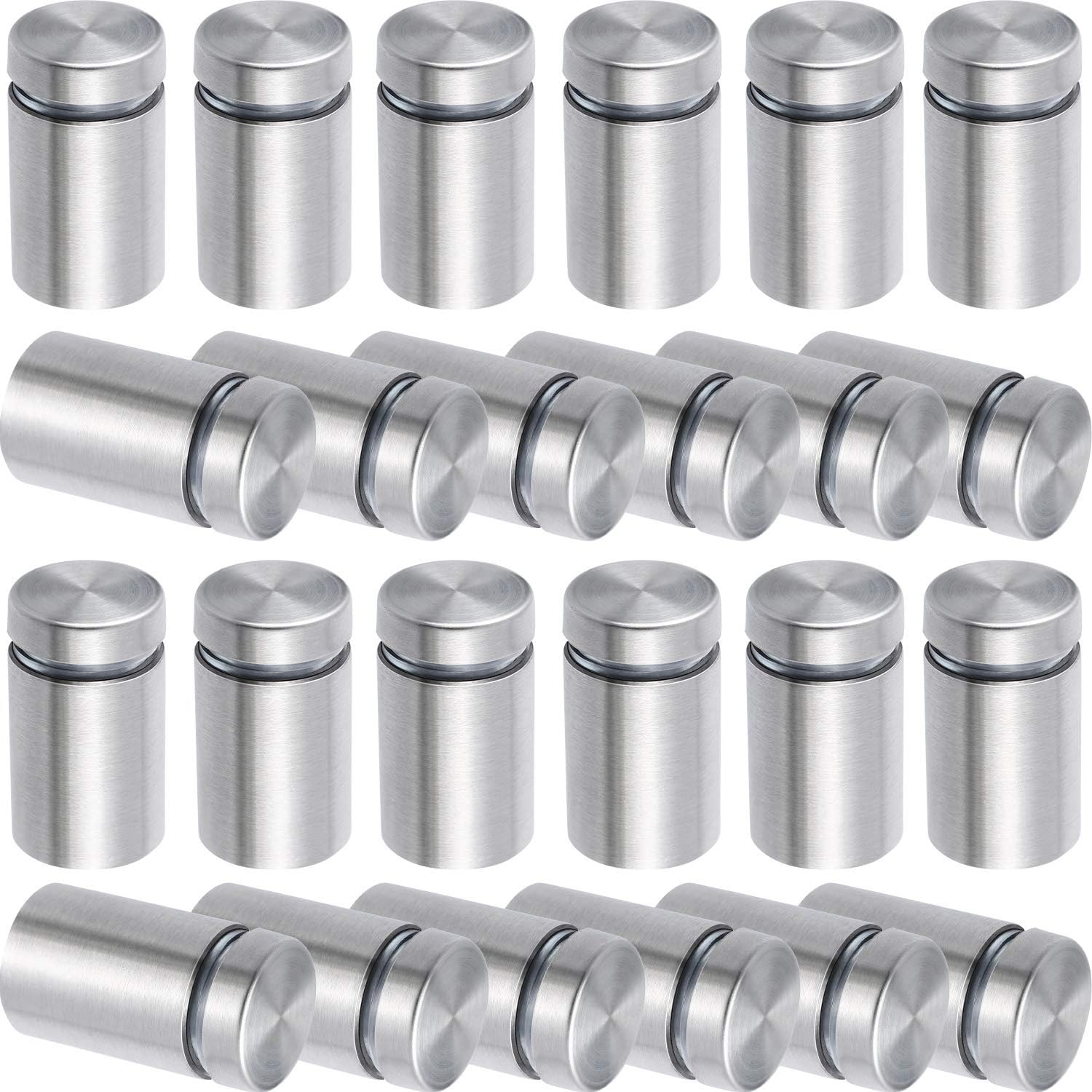 3/4 x 1 Inch Sign Holders Standoff Screws Wall Standoff Holders Screws Mount Hardware Advertising Glass Acrylic Standoff Stainless Steel Nail (24)