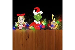 Christmas Fence Decorations Outdoor - Light Up Christmas Yard Decorations for Fence...