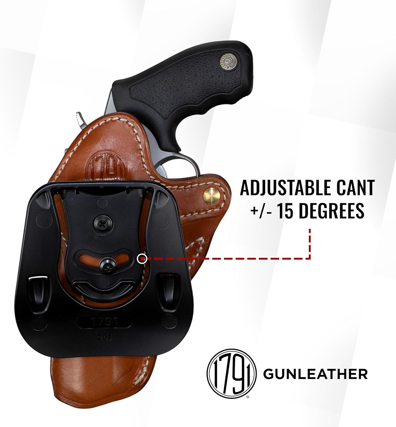1791 GUNLEATHER K-Frame Revolver Paddle Holster - OWB CCW Leather Gun Holster for Belts - Right Handed - Fits Ruger GP100, Smith & Wesson K Frame and 686