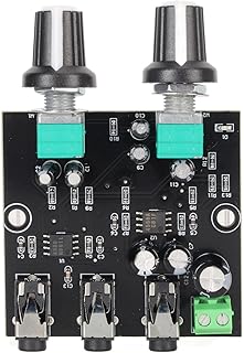 Stereo Sound Signal Mixer Board Module, 2 in 1 3.5MM Headphone Amplifier Board Module for Audio System DIY Speakers