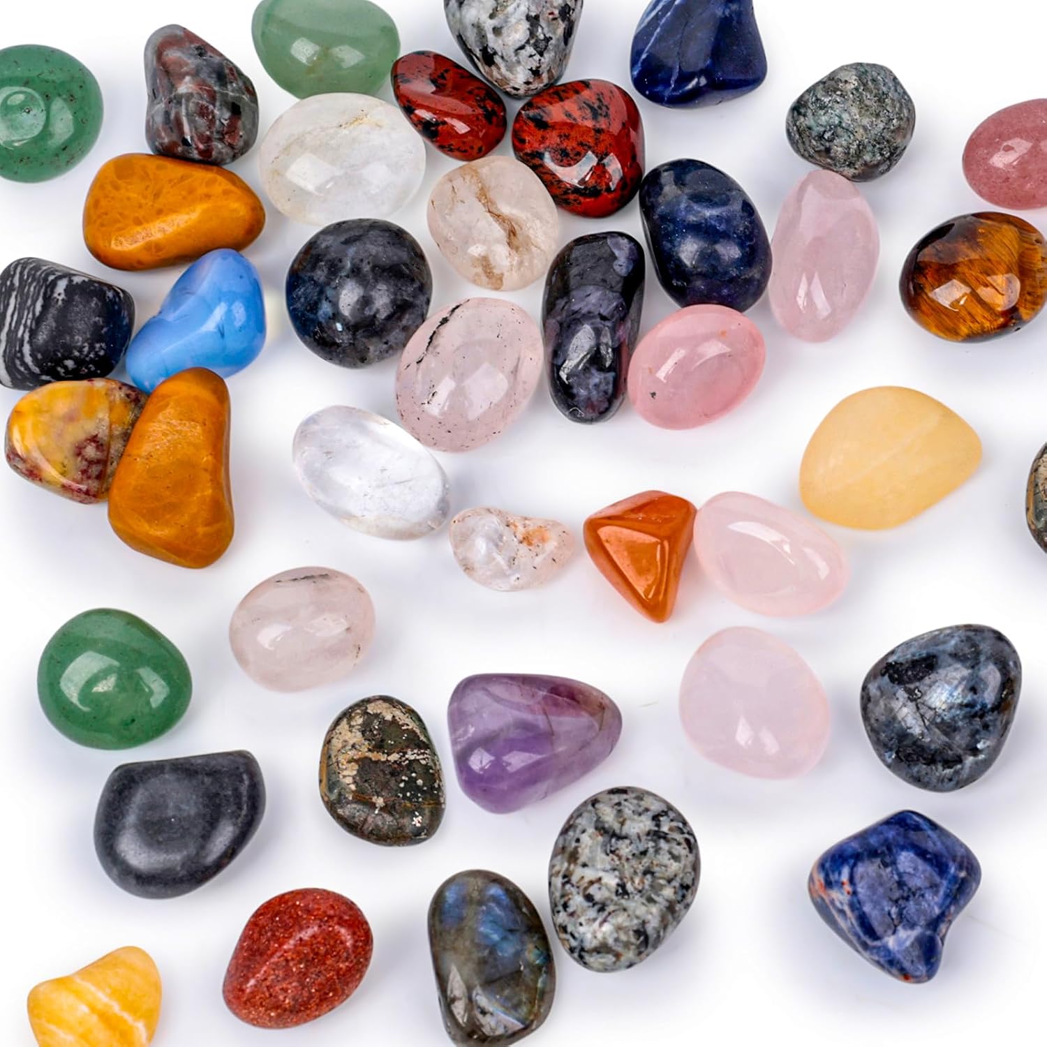 Amazon.com: HAKACC 0.5LB Tumbled Stones Assorted, Natural Rocks Tumbled ...