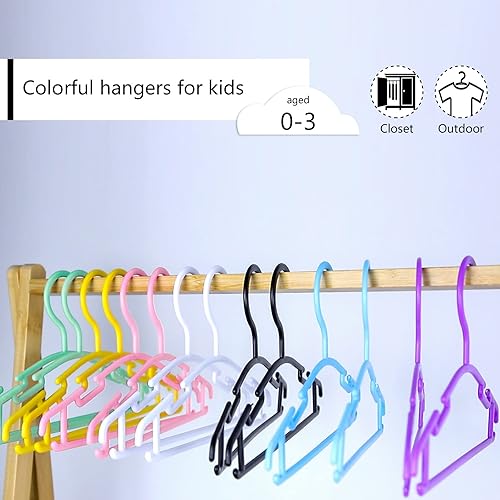 Miniatura 19 de GoodtoU Perchas para niños – Perchas de bebé para armario – Perchas de ropa de bebé, paquete de 60 perchas de plástico para bebés y niños pequeños