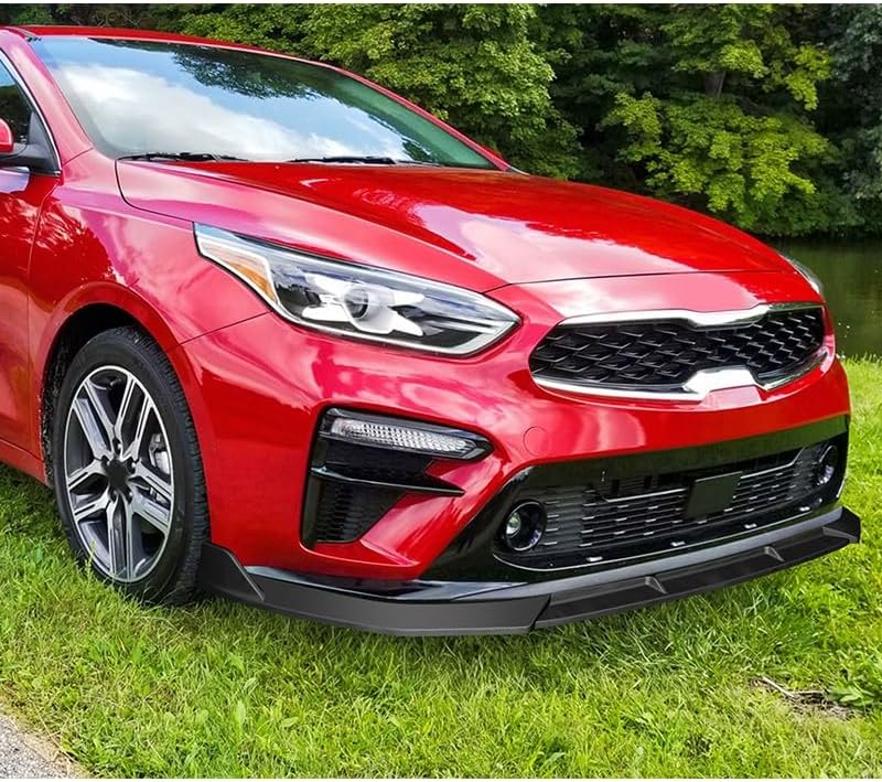 EPARTS 3 Pieces Style Front Bumper Lip Spoiler Splitter Chin Side Body Kit Trim Protection Compatible with 2019-2021 Forte / 2020 2021 Forte5 (Unpainted Black)