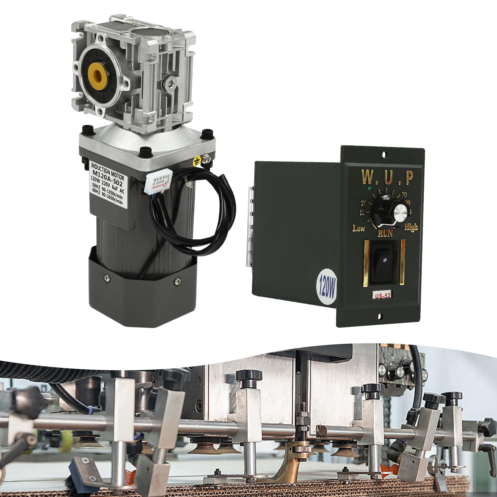 Motoriduttore, 120 W, 80 K, con regolatore di velocità, 1350 giri/min, velocità di rotazione regolabile con regolatore, motore elettrico da 220 V, per griglia automatica/mixer/porte/finestre