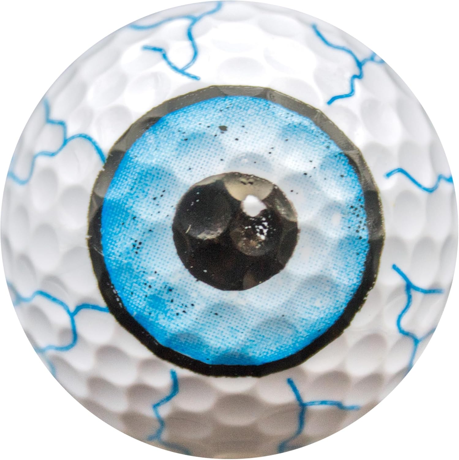 GBM Blue Eyeball Golf Balls – Halloween Themed Golf Balls with Detailed Eyeball Design for Tournaments, League Play and Spooky Gifts, 12-Pack