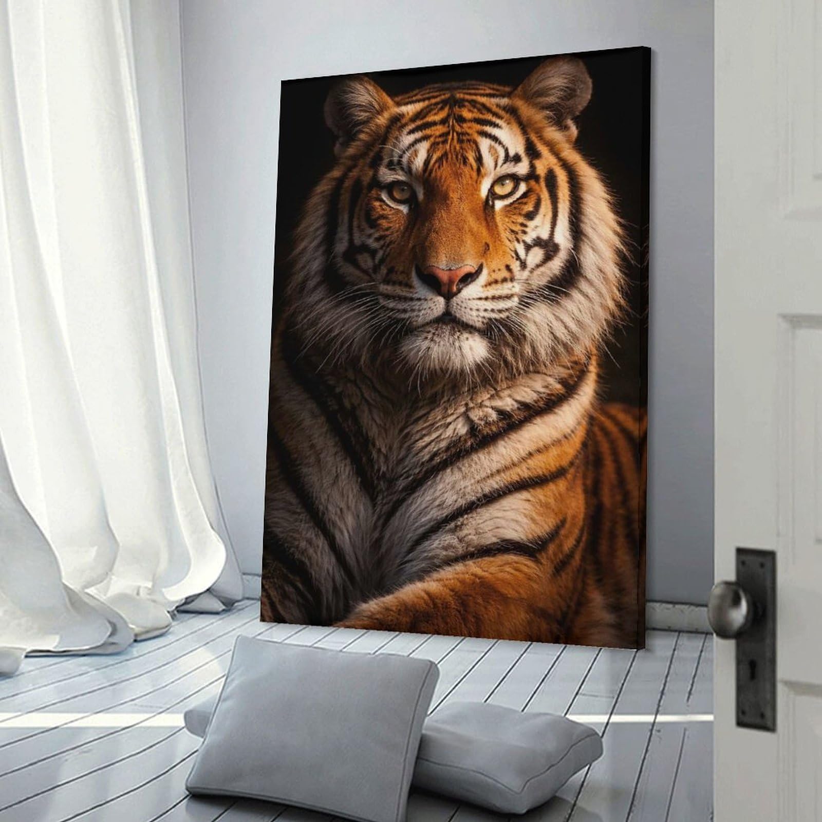Close-up of A Tigers Face Hanging Wall Art, 20x30inch(50x75cm), for Entryway, Lounge Links Or Small Walls, Home Artwork for First Impressions