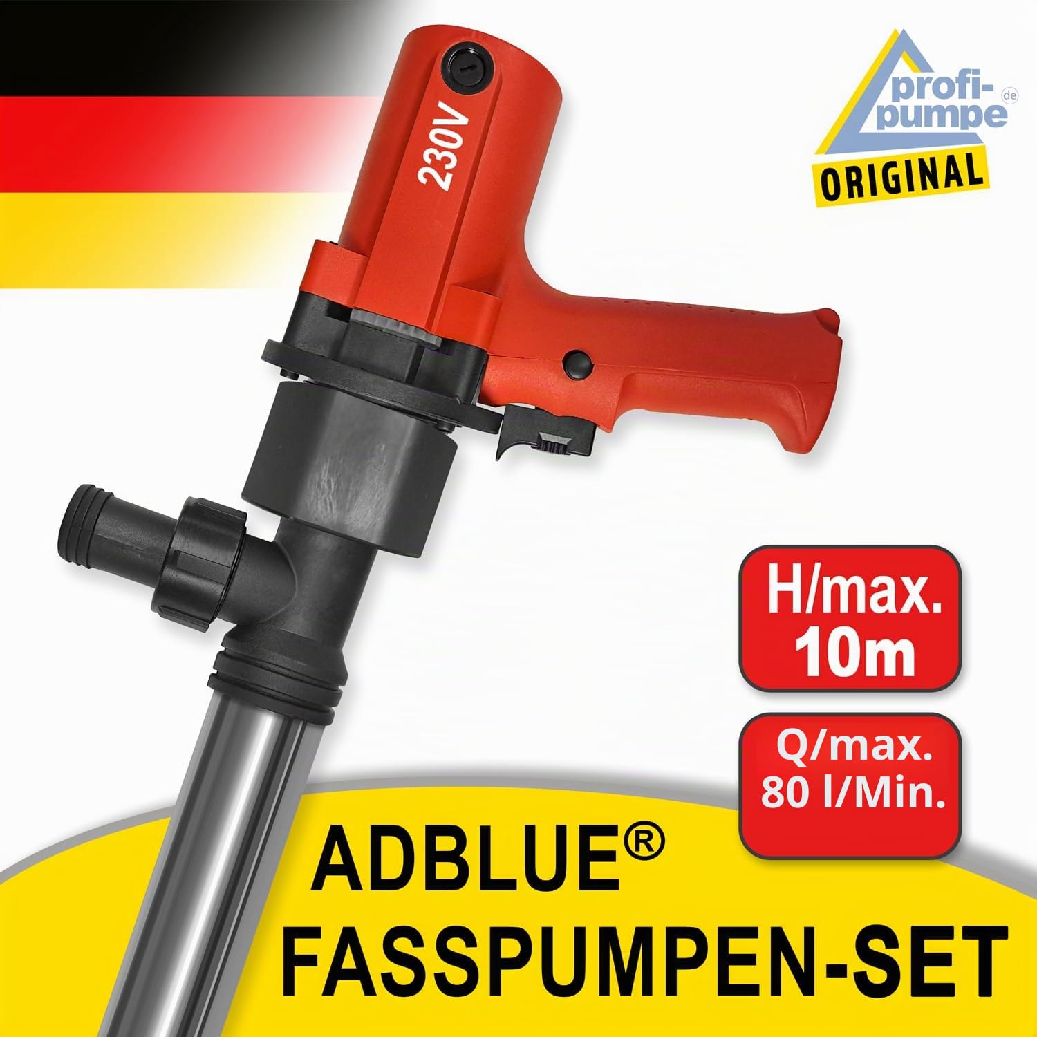 AdBlue® 230V AdBlue®-Fass-Pumpe Set 230V Harnstoffpumpe Urea Pumpe Betankungsset Chemiepumpe Fasspumpe