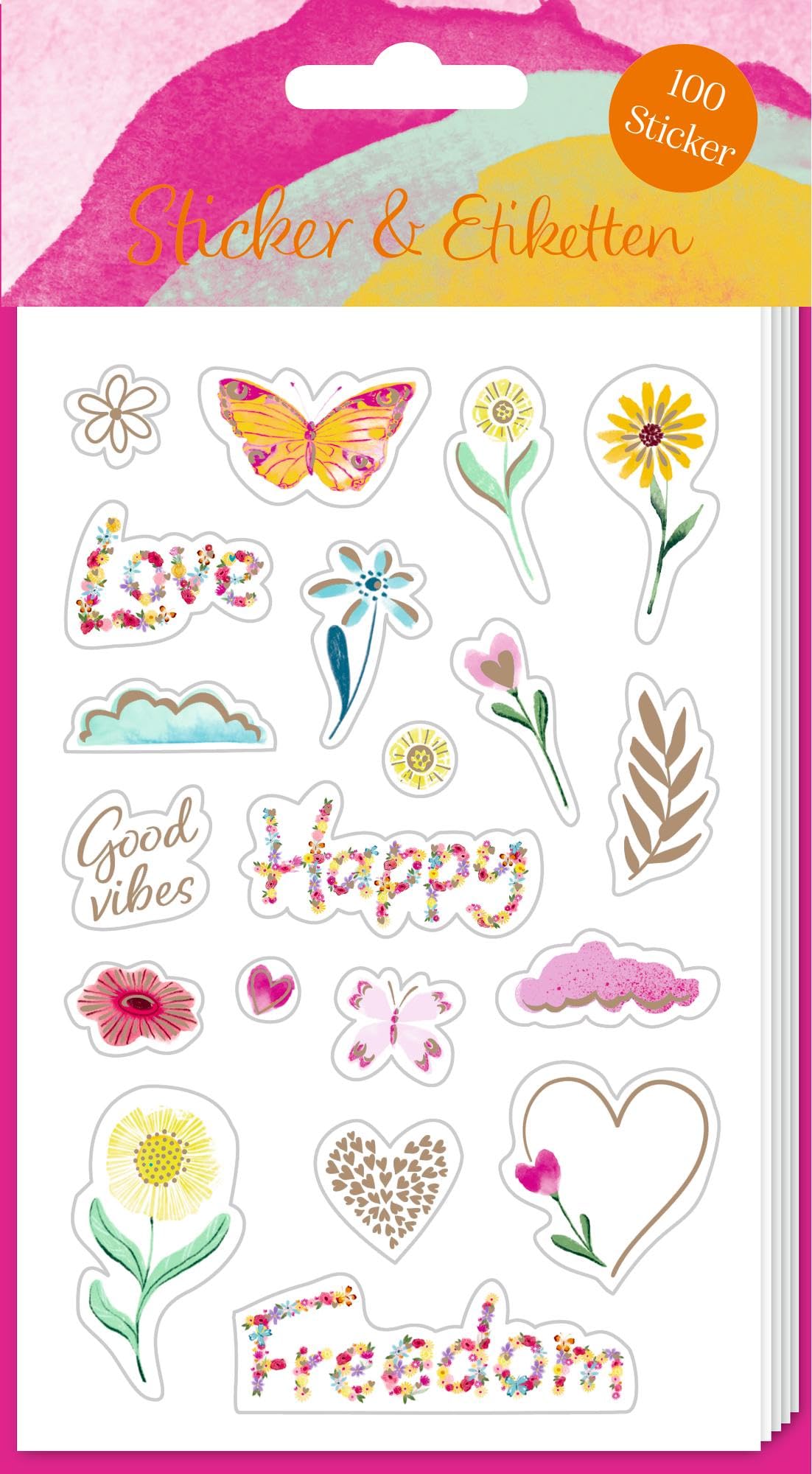 Coppenrath F Stickerbogen Love & Happiness – 100 Goldfolie Stickerbögen für Karten, Geschenke, Kalender und DIY