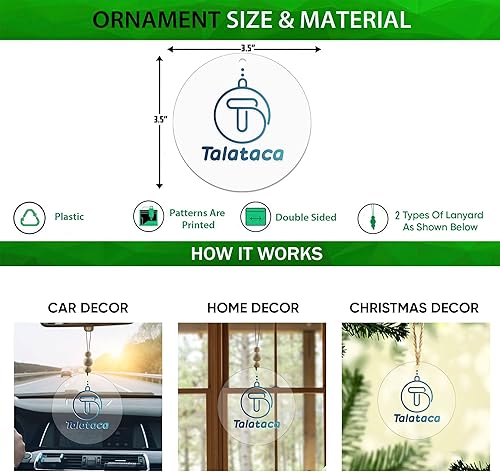 Miniatura 2 de Talataca Adorno plano 2D cristiano para automóvil y cuentas de madera, citas inspiradoras con cuentas, accesorios para espejo retrovisor, colgante