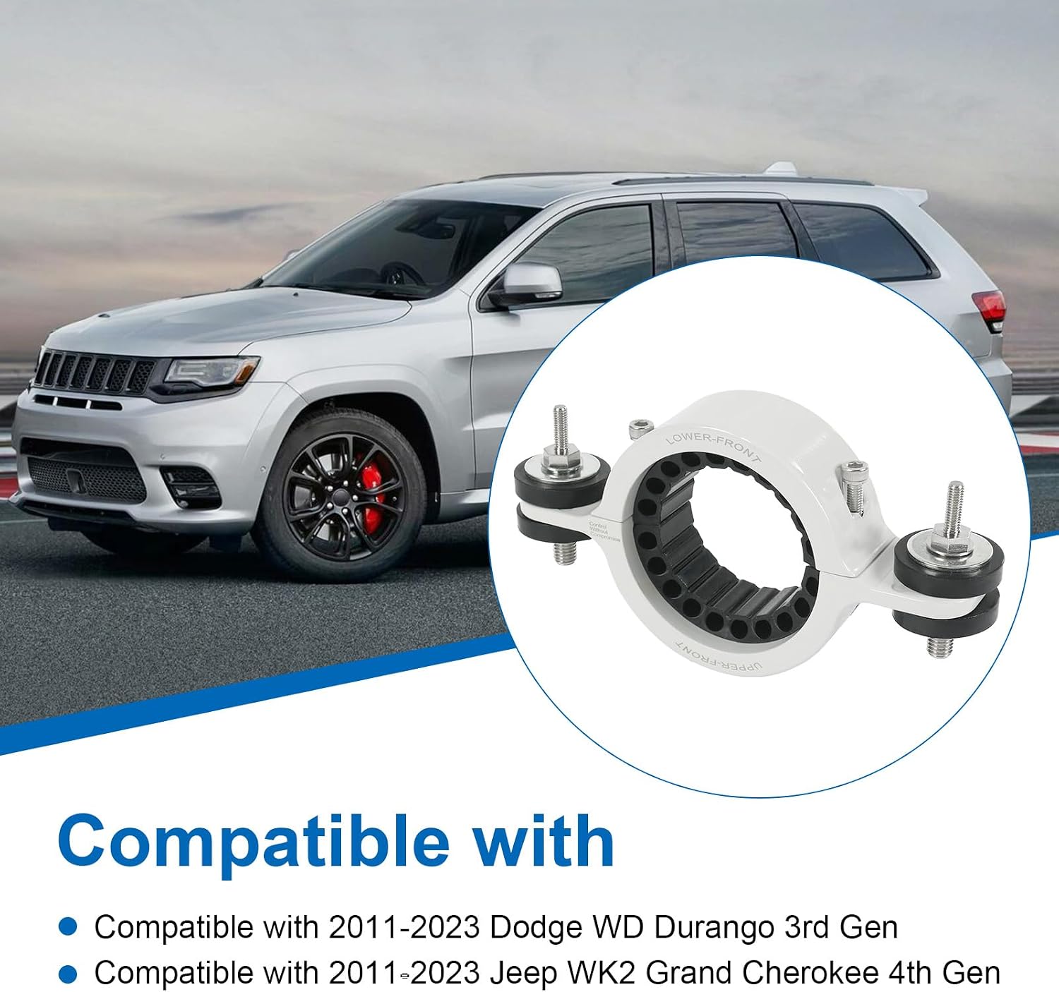 DICMIC CHR03A0 Driveshaft Center Support Bearing Carrier Compatible with 2011-2023 Dodge WD Durango Jeep WK2 Grand Cherokee Replace# 52853646AE, 52853646AC, Silver