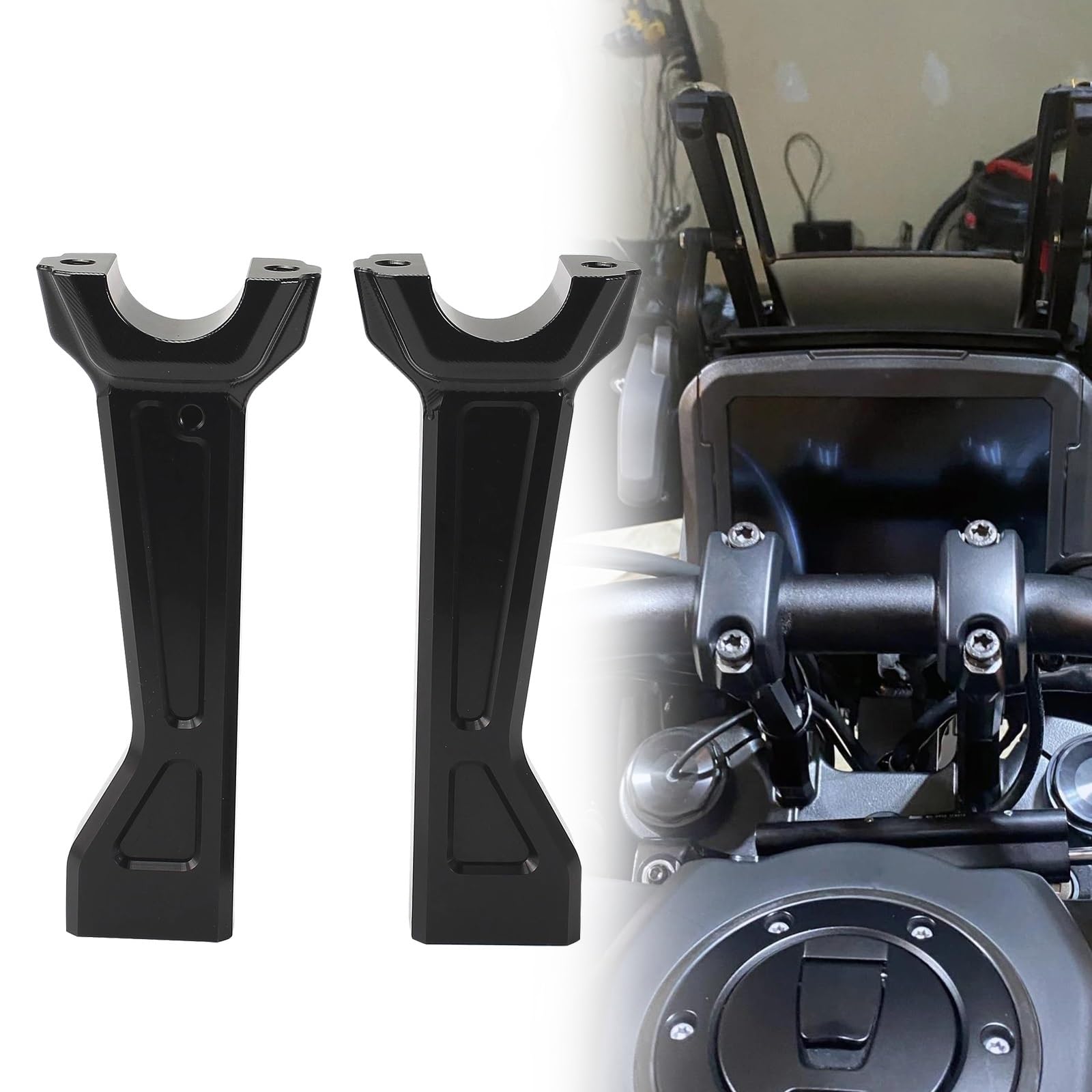 Rehausseurs de guidon Pan America RA1250S pontets alu noir 2021-2026