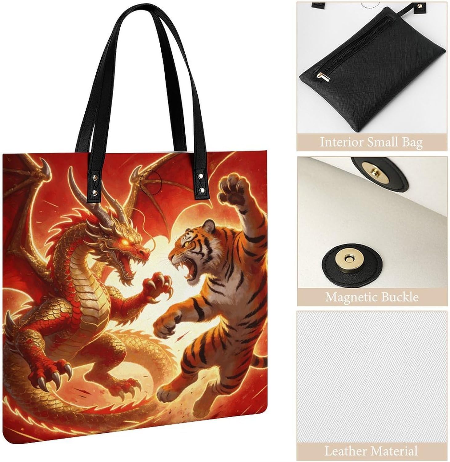 PU Leather Tote Bag for Women Fashion Large Capacity Shoulder Bags image 5