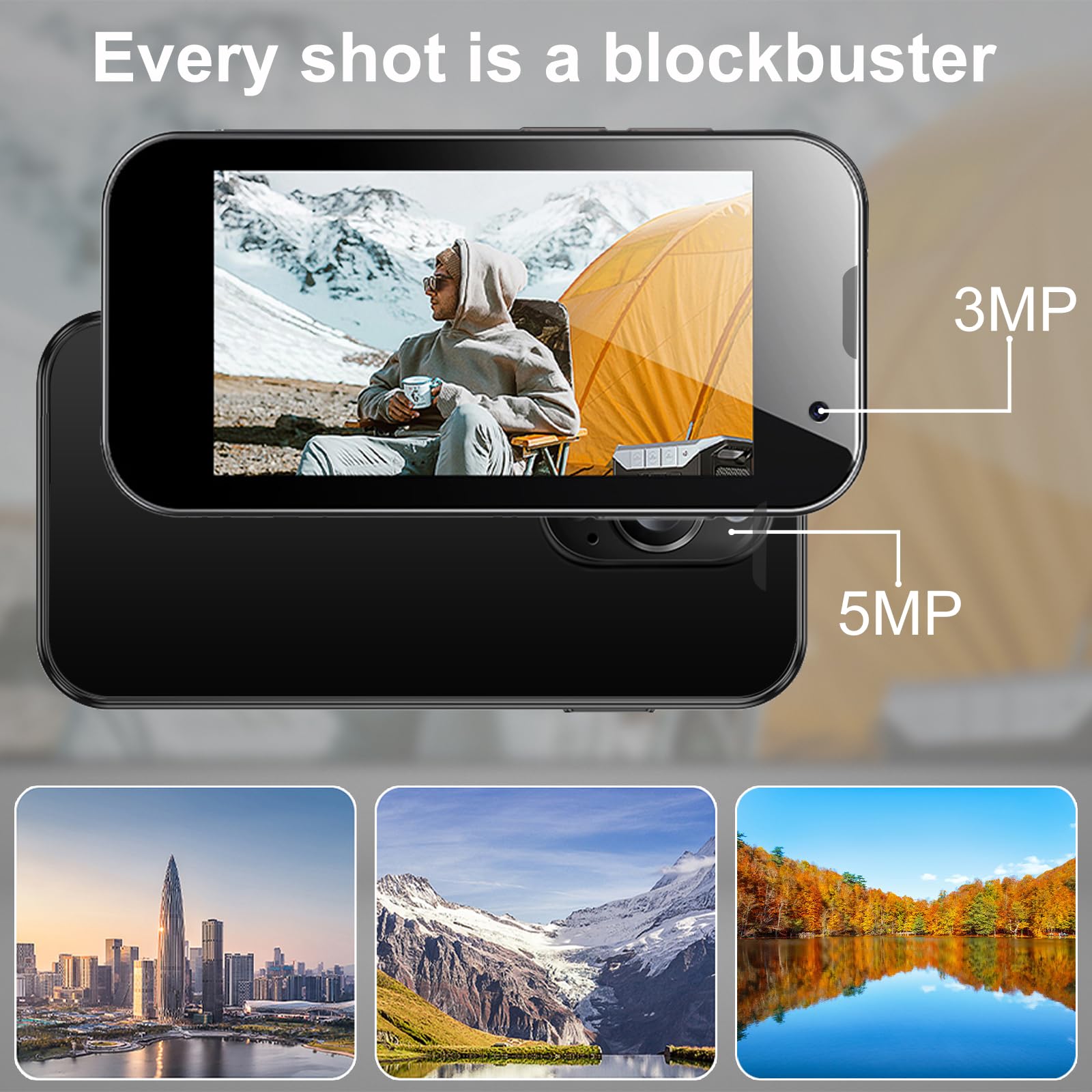 Mini Phone 3.0" Unlocked Mini Smartphone for Kids World's Smallest Cell Phone Quad Core Dual Sim Card Face ID Android Compact Small Mobile Phones for Student Pocket 2GB+16GB Pink