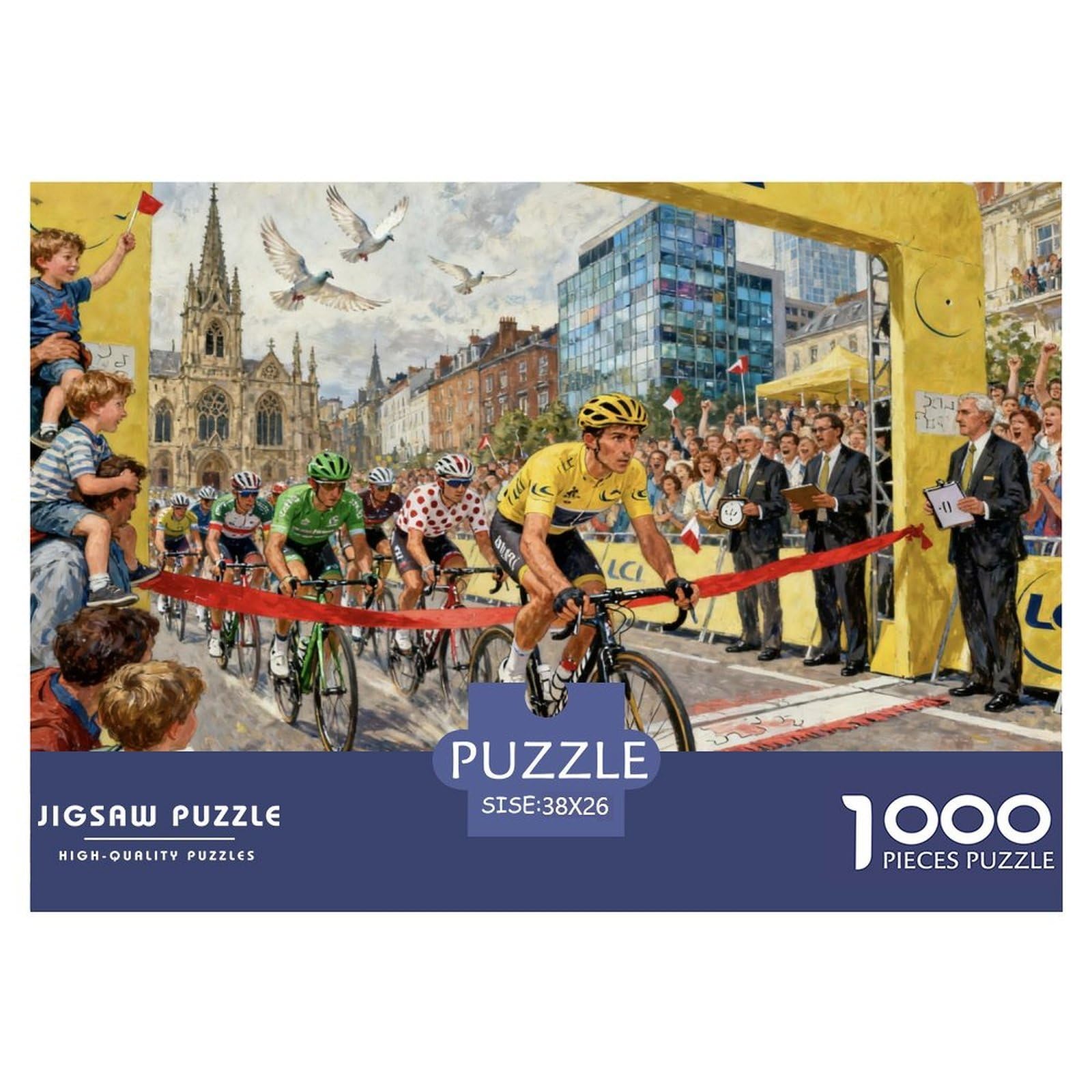 Cycling Race Wooden Jigsaw Puzzle Waterproof 1000 Piece Puzzles for Adults Fun Educational Games
