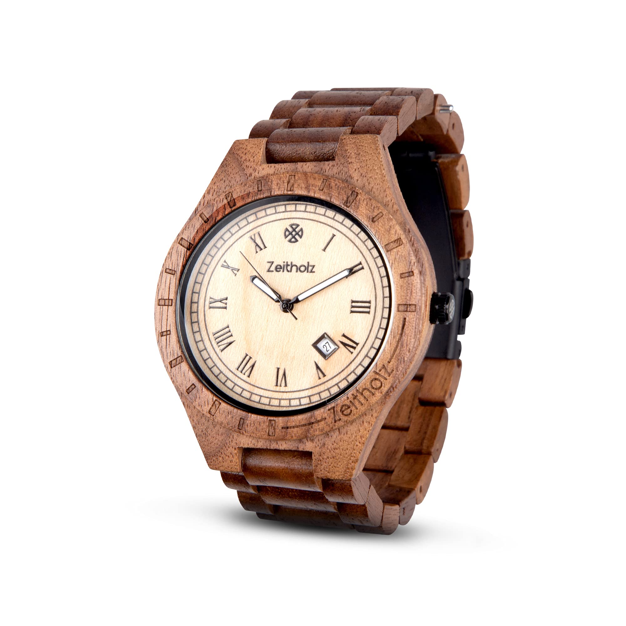 ZeitholzWood Watches for Men, Wooden Watch, Gifts, Analog Watch, Zittau  Collection 44mm, 100% Natural with Japanese Quartz Movement