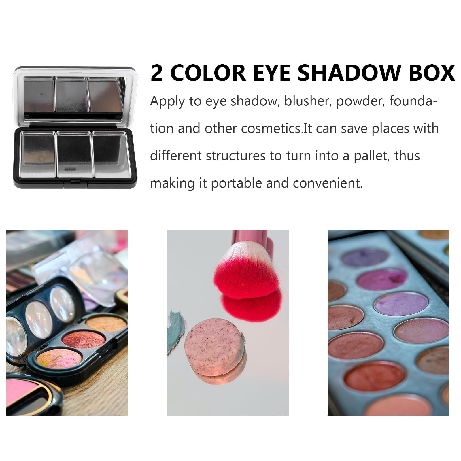 Paleta de sombras de ojos vacía: paleta de maquillaje magnética recargable con espejo para sombra de ojos en polvo, rubor, lápiz labial, resaltado - tamaño de viaje compacto 9