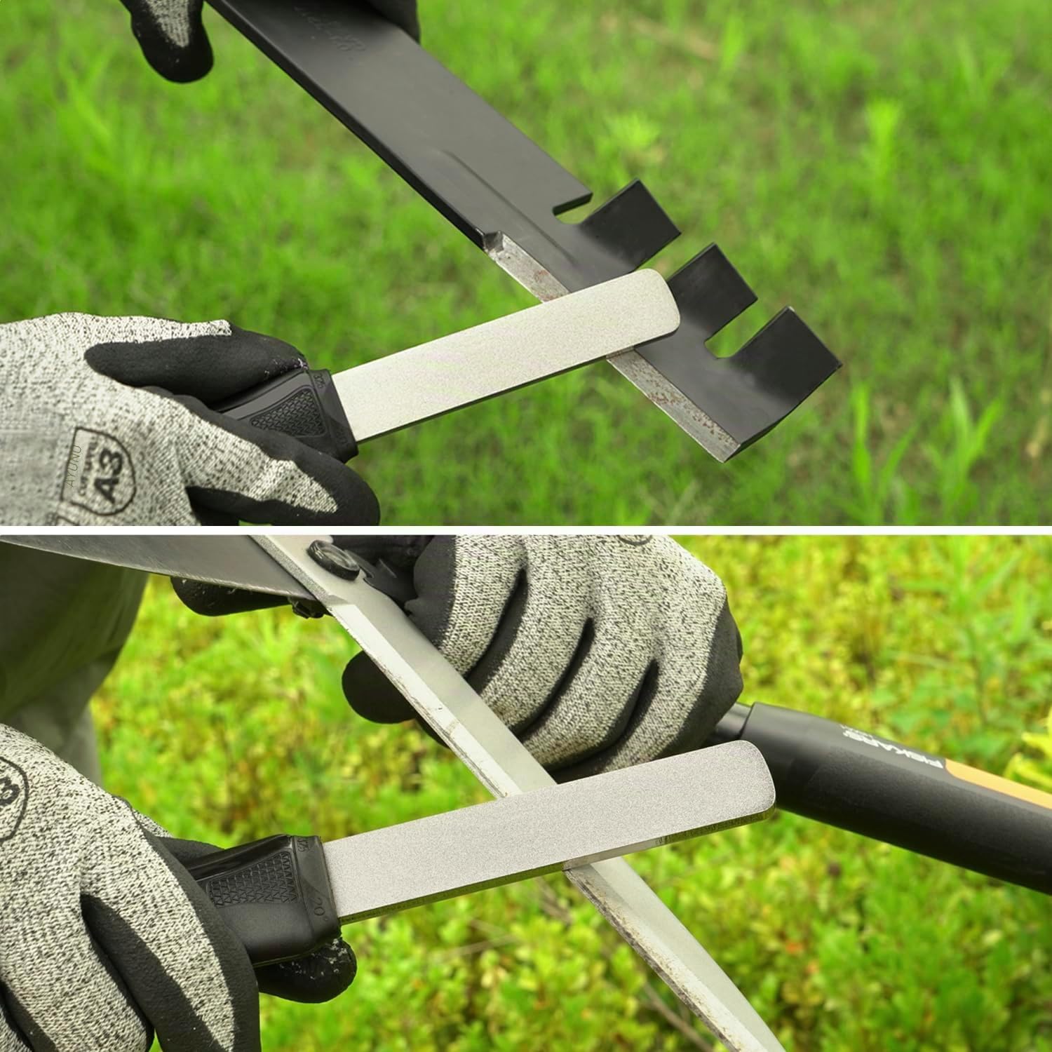 SHARPAL 121N Afilador de piedra de afilar diamante de doble grano para afilar cuchillos, hacha, cuchilla cortadora de césped, tijeras de jardín, cinceles, palas, taladros y todo el borde de la hoja
