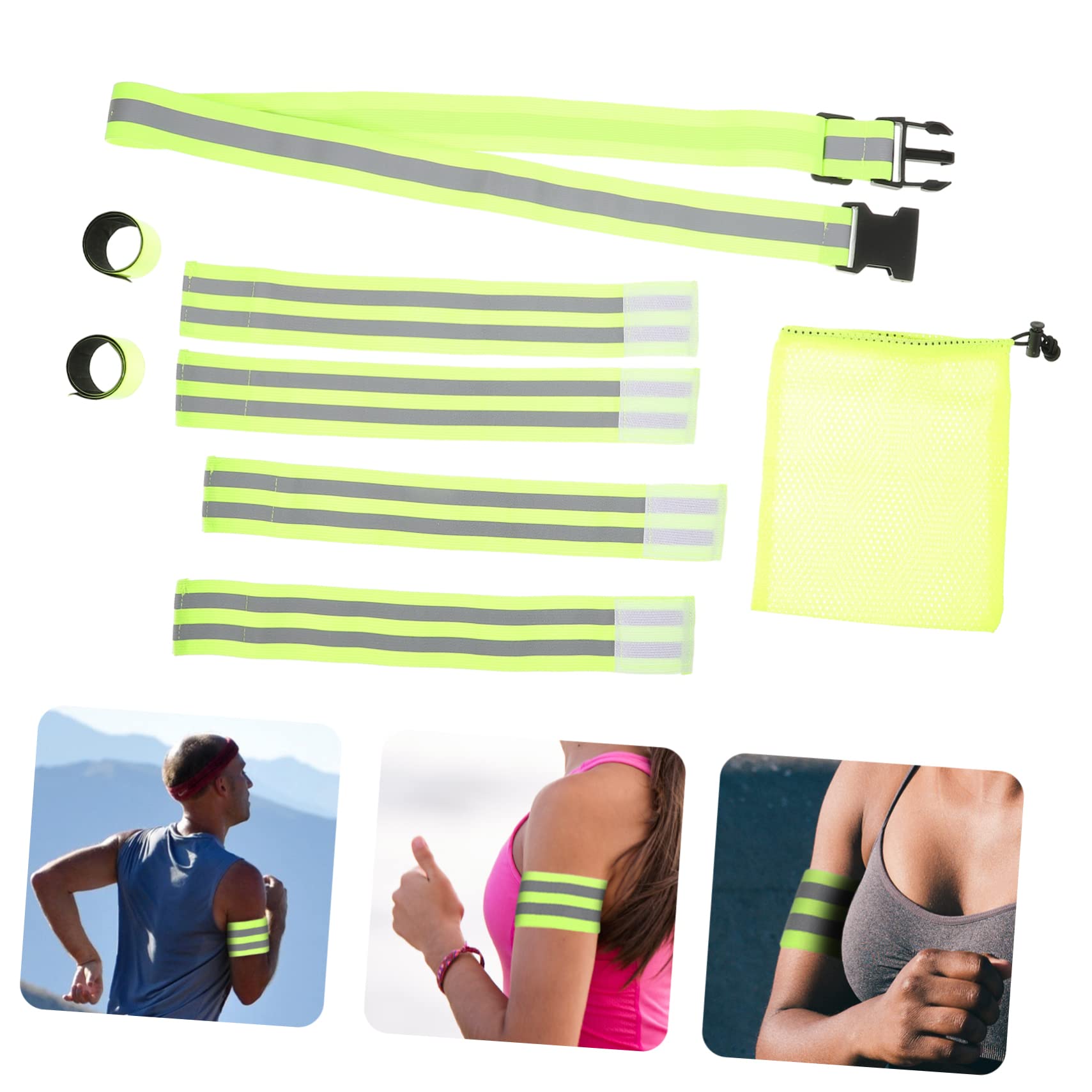 BESPORTBLE 3 Set di Fascia da Braccio Riflettente Ad Alta visibilità per La Corsa Notturna Fascia Elastica di Sicurezza Regolabile