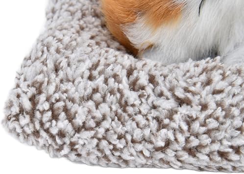1Pcs Simulation Furry Sleeping Cat Figurine,Realistic Plush Baby Calico,Fluffy Decor for Home Office Synthetic Kitten, Photo Props,Car Table Ornament Decoration