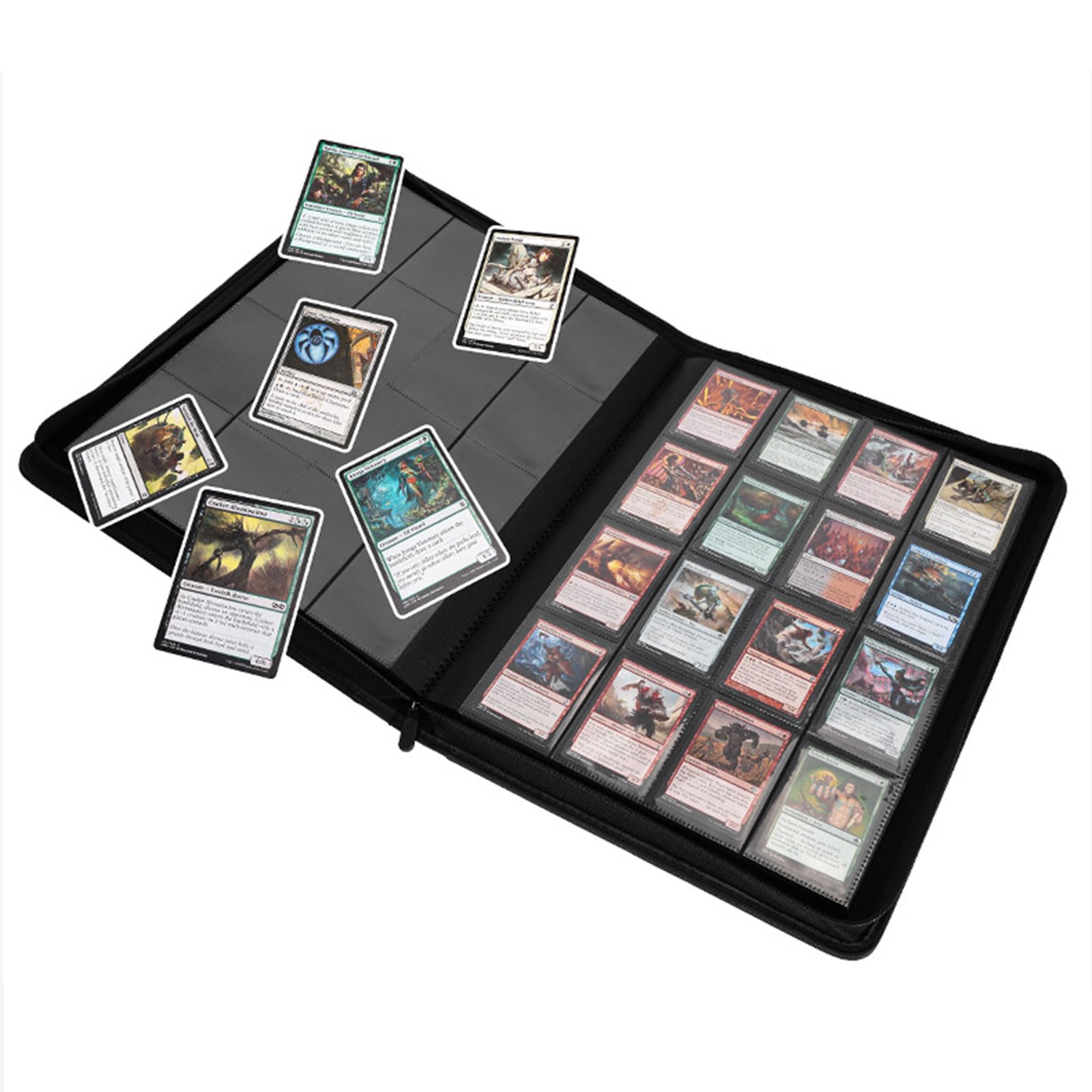 Carpeta profesional de 16 ranuras para tarjetas, funda de poliuretano de alta calidad para jugadores de TCG y aficionados, solución de almacenamiento de tarjetas