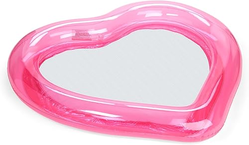 Miniatura 2 de FUNBOY Hamaca de agua original de corazón transparente con flotador de malla para piscina, perfecta para fiestas de verano en la piscina