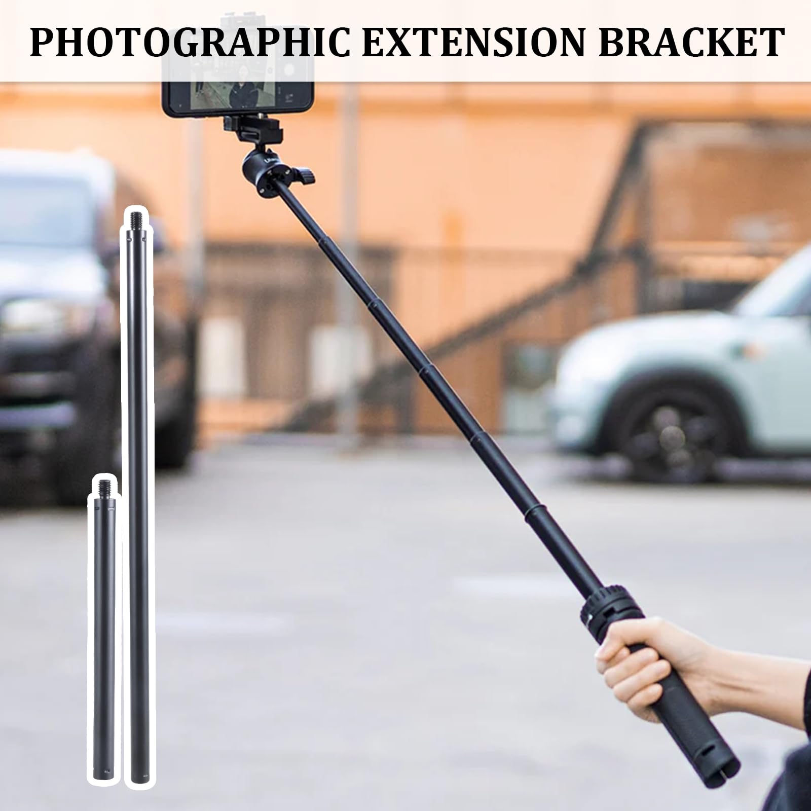 Btgghytr Aluminum Alloy Microphone Extension Rod 3/8
