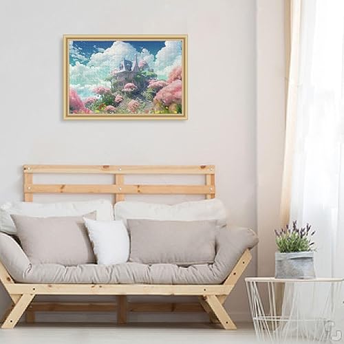 Miniatura 6 de Rompecabezas de flores de castillo de 500 piezas para adultos, rompecabezas educativos de aprendizaje, juguetes familiares difíciles y desafiantes