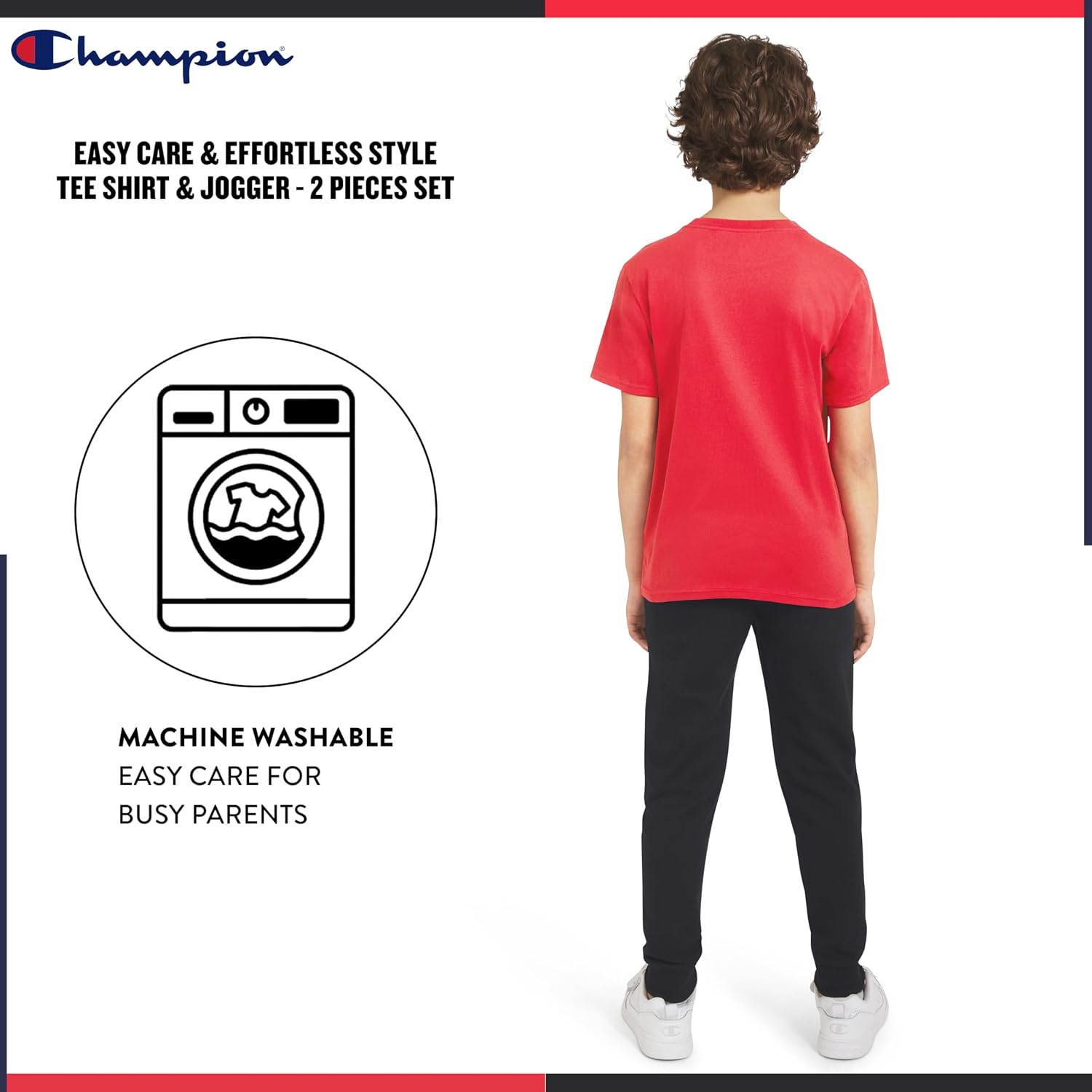 Champion Boys 2 Piece Tee Shirt and Sweatpant Jogger Set for Kids