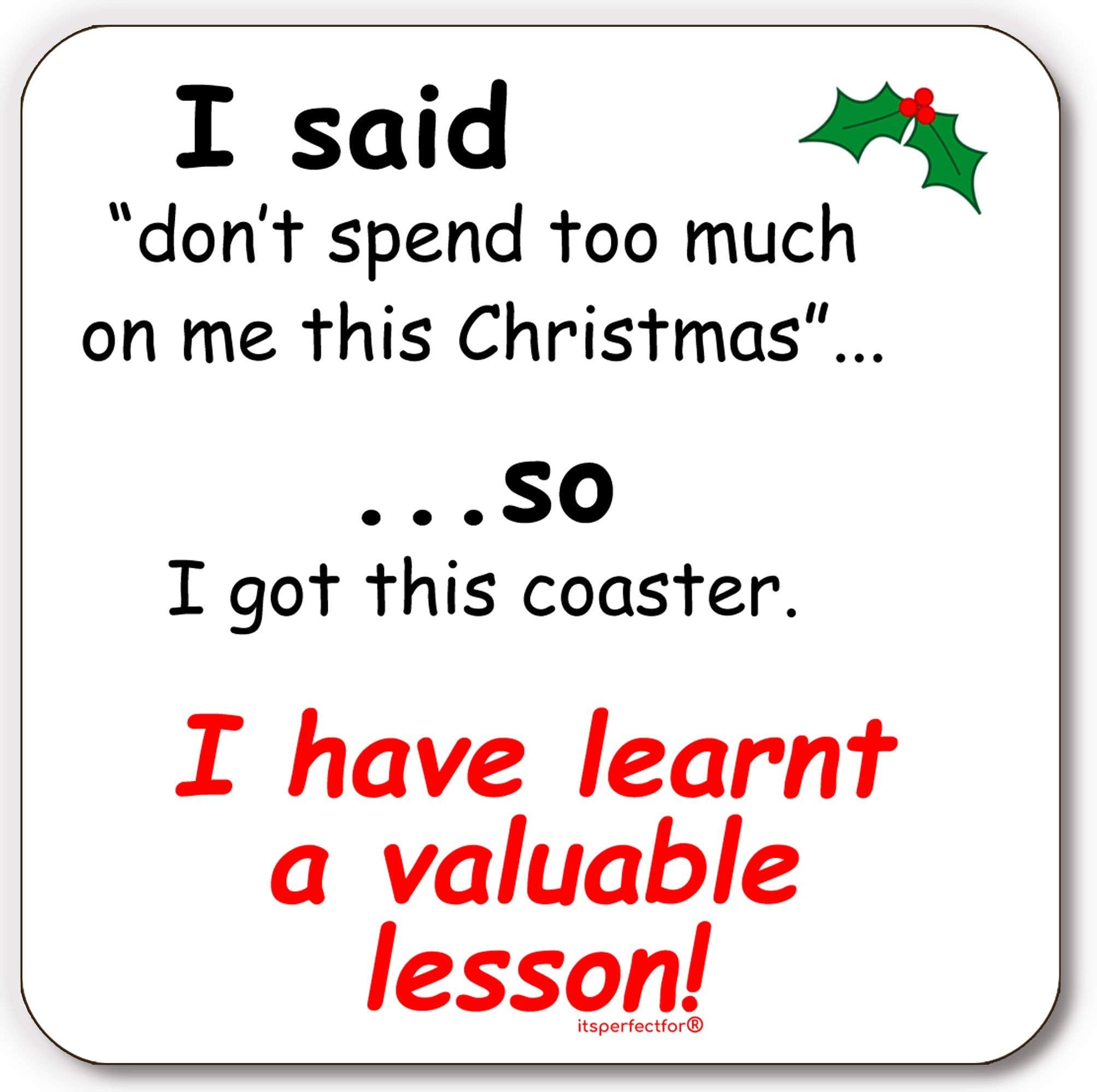 Drinks Coaster. Funny Christmas Drinks Mat. Practical Joke.