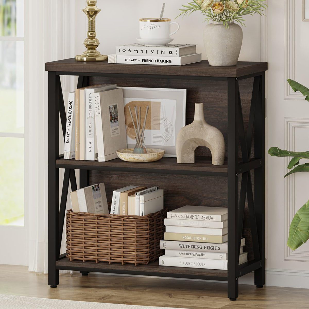 Three-Shelf Low Bookcase