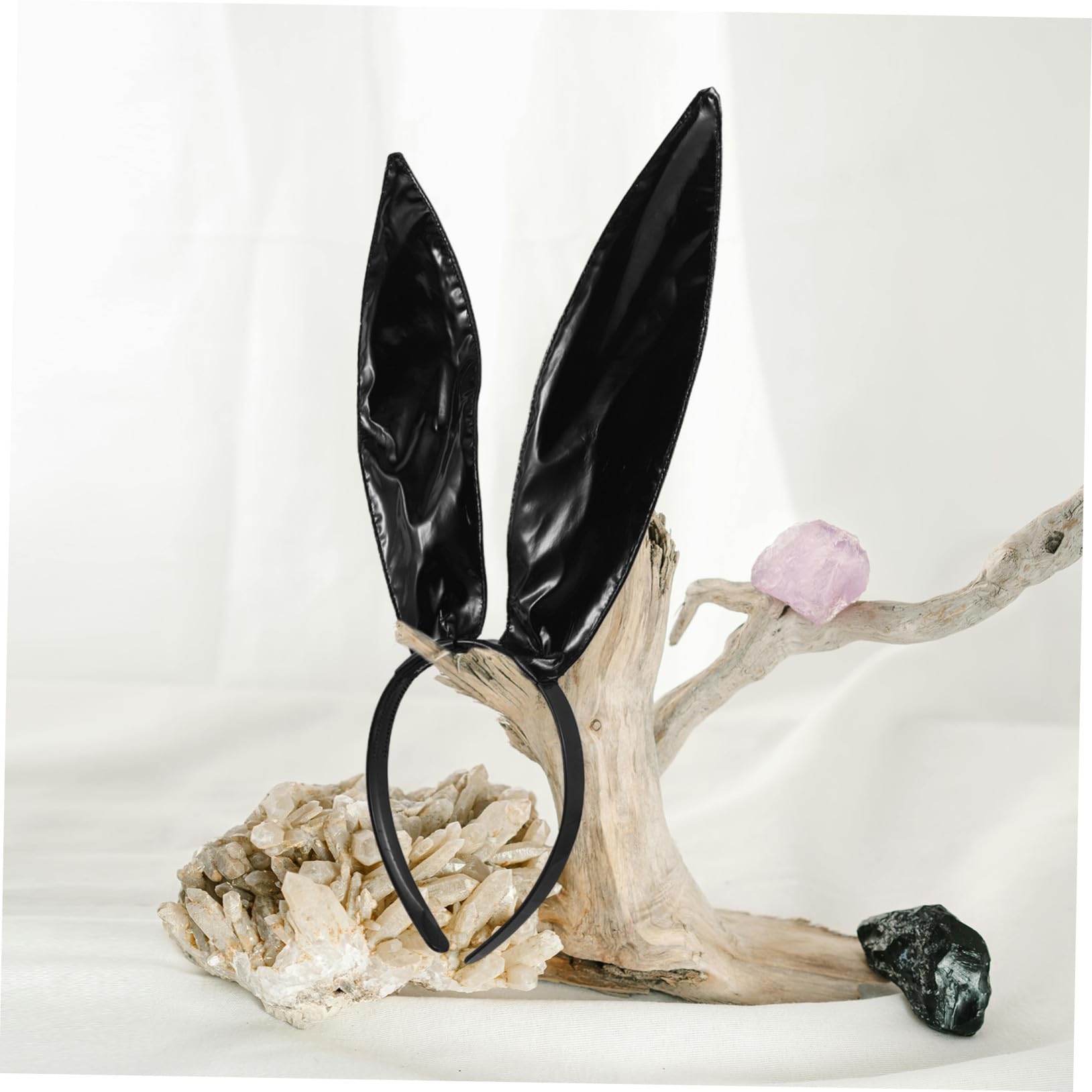 Beaupretty 10 Pièces Bandeaux Oreilles de Lapin Cuir Synthétique Noir pour Adultes Accessoires de Fête Halloween Cosplay et Photographie Headbands Animaux Chic et Confortables
