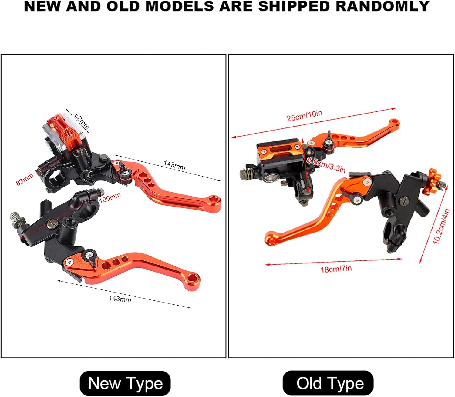 Longzhuo Motorcycle Brake Clutch Lever 1 Pair 7/8" 22mm Folding Levers Aluminum Alloy Universal for Honda Kawasaki Suzuki Yamaha, Adjustable Handlebar Brake Clutch Lever Left & Right Set (Orange)