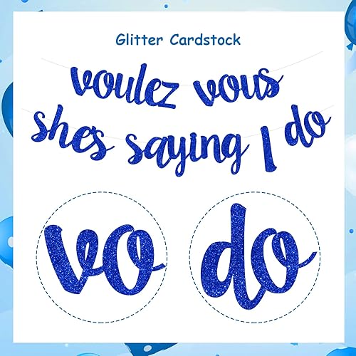 Miniatura 5 de Cartel de despedida de soltera, Voulez Vous She's Saying I Do Banner para despedida de soltera, decoración de despedida de soltera, suministros de