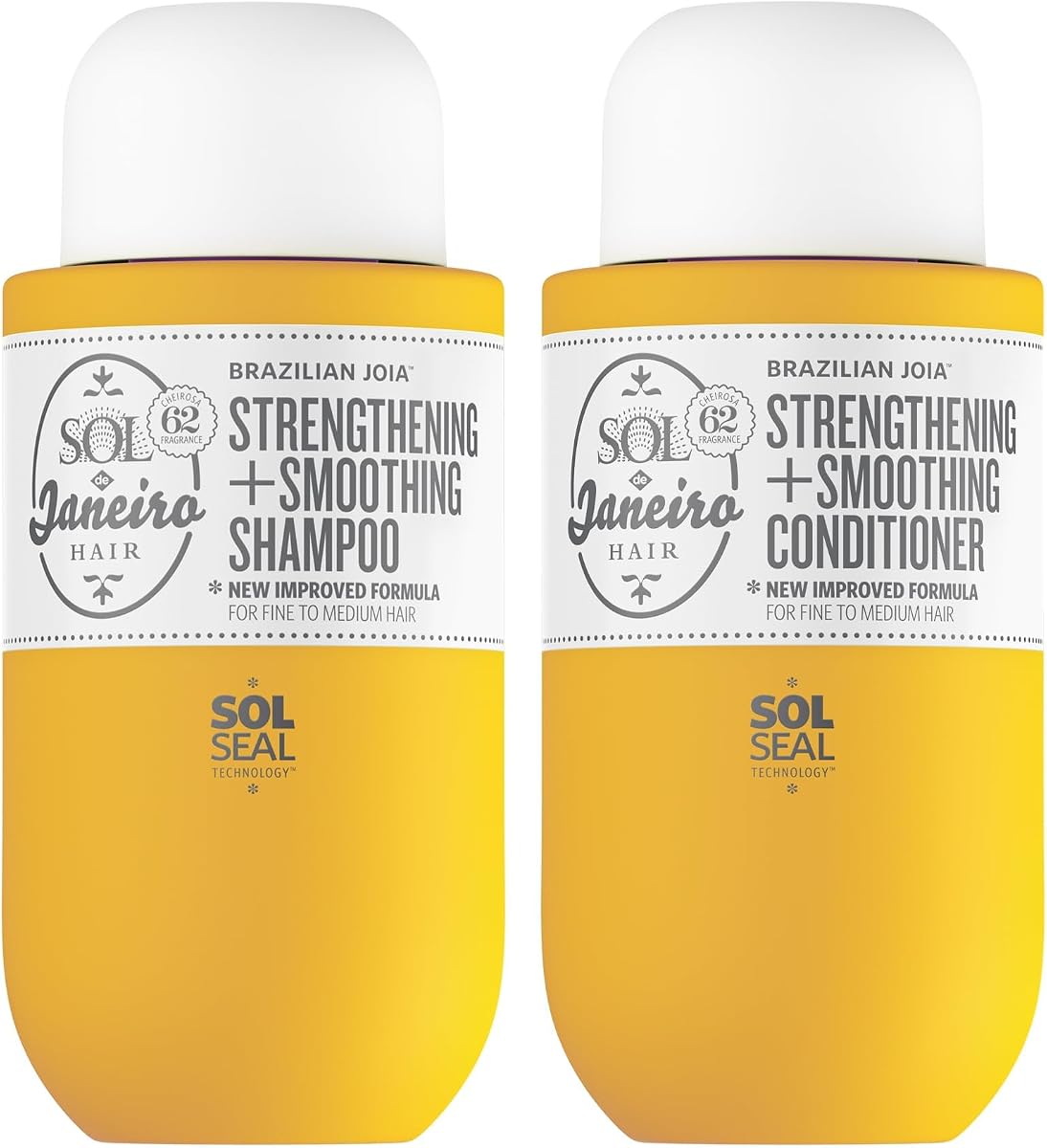 Sol de Janeiro Brazilian Joia Damage Repairing Shampoo & Conditioner Set | Damage Repair, Fights Frizz, Dryness, and Split Ends, Sulfate Free, Color Safe, Gourmand Scent