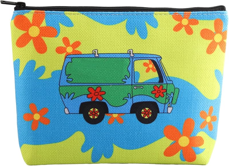 Necessaire de maquiagem FOTAP com estampa Cartoon Mystery van e zíper