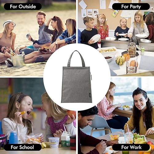 Miniatura 3 de Bolsa de almuerzo con cremallera, bolsas de almuerzo aisladas para mujeres, bolsa de almuerzo con cremallera, bolsa de almuerzo simple reutilizable