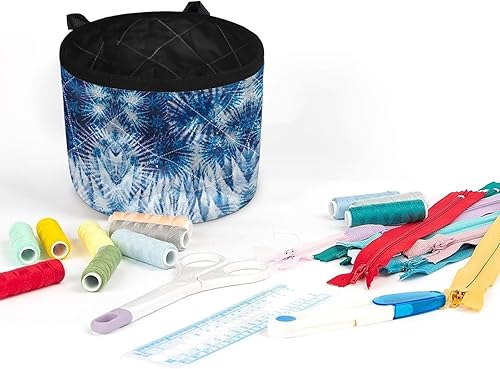 Miniatura 3 de Psesaysky Tapete para máquina de coser de teñido anudado con bolsillos, impermeable, organizador para máquina de coser para reducir el ruido, tapete