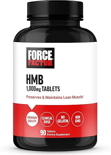 FORCE FACTOR Suplemento HMB para preservar el músculo magro, apoyar la recuperación del entrenamiento y prevenir la descomposición de proteínas