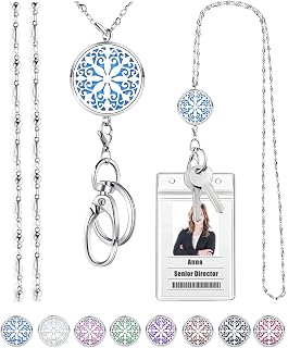 SAM & LORI Teacher Appreciation Gifts Lanyard Lanyards for Id Badges Women Cute Lanyard Keys Keychain Badge Holder Necklace Silver Pretty Graduation Nurse Personalized Retractable Essential Oil