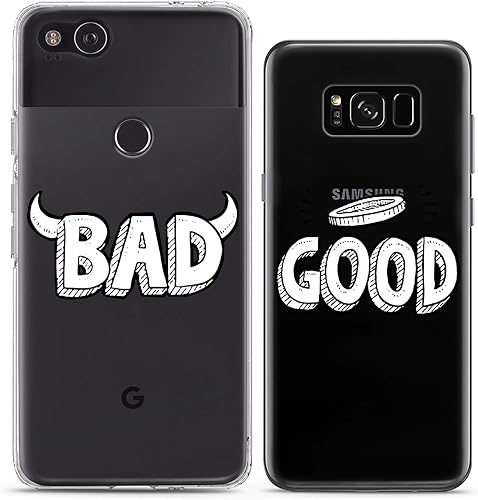 Miniatura 6 de Cavka Fundas a juego para parejas compatibles con iPhone 14, 13 Pro Max 12, Mini 11 Xs 6s 8 Plus 7 Xr 10 SE 5 Bad Good Relationship Best Friend