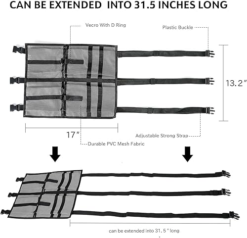 Miniatura 6 de Bolsa de almacenamiento de malla para kayak, accesorios de equipo de kayak, compartimentos de almacenamiento para asiento de canoa de kayak, bolsa