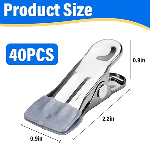 Miniatura 2 de 40 abrazaderas multifuncionales para cubierta de piscina, clips de cubierta de invierno sobre el suelo, pasadores de ropa de acero inoxidable para