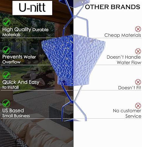 Miniatura 5 de Cadena de lluvia colección de agua para canalones, atrapador de agua de lluvia y desviador, cadenas de 8.5 pies para jardín exterior, copas