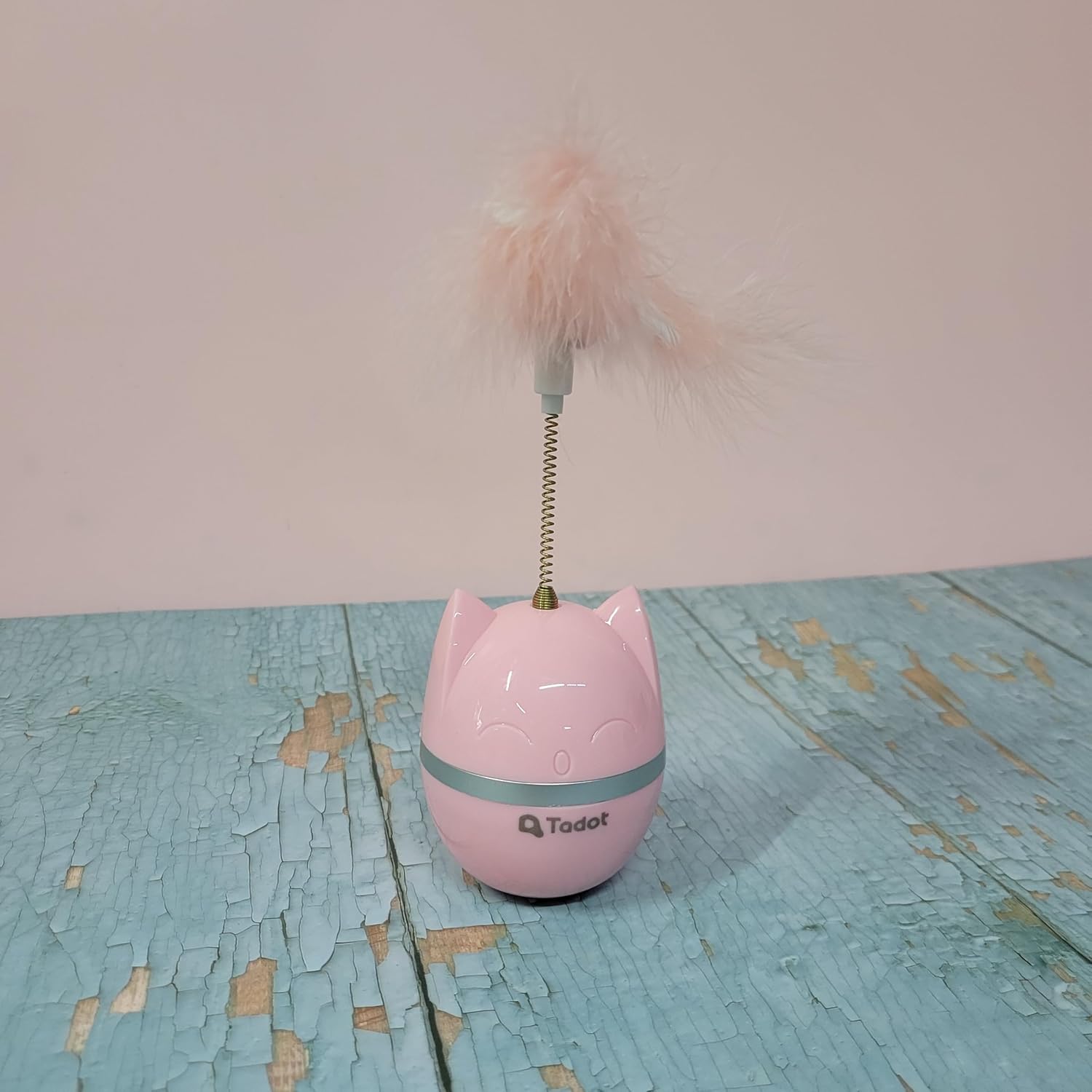 Tadot Pet Toys, Interactive Cat Toy Tumbler with Feather, Spring Teaser Wand for Indoor Cats, Boredom Relief & Exercise Toy