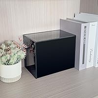 Vista 2 de Soporte de tampón para baño, caja de contenedor de tampones y almohadillas, soporte de almacenamiento de período para mujer, color negro