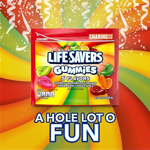 Miniatura 6 de LIFE SAVERS Gomitas de verano de 5 sabores, tamaño compartido, bolsa de 14.5 onzas