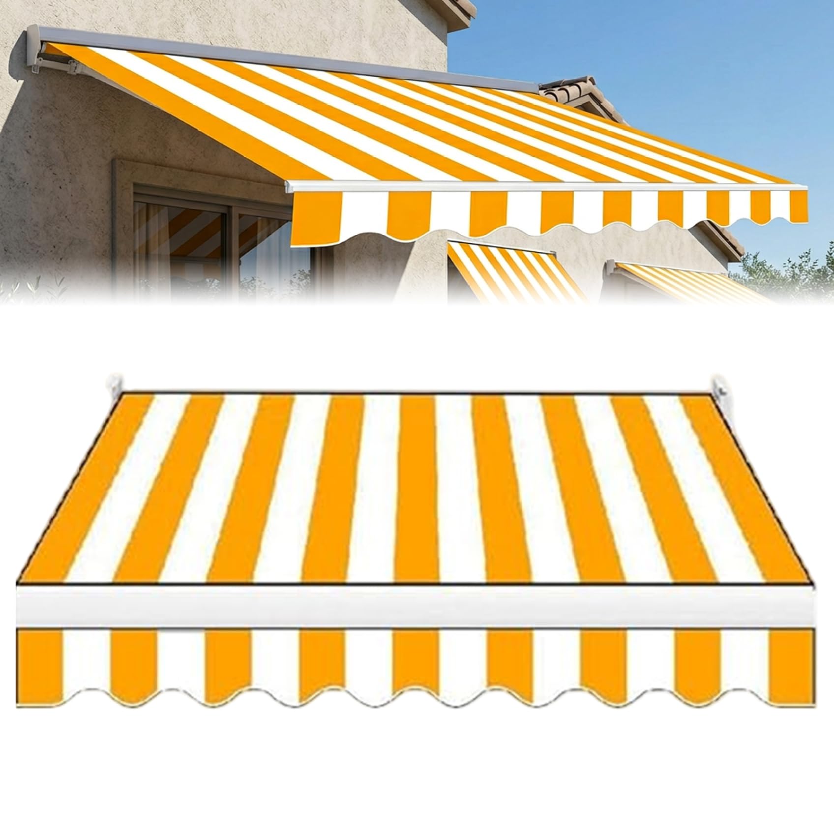 Auvent rétractable imperméable et anti-UV pour grande terrasse